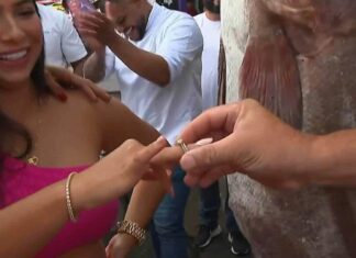ao-vivo,-homem-tira-alianca-da-boca-do-peixe-e-pede-mulher-em-casamento